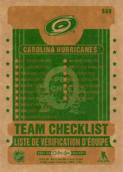 2021-22 O-Pee-Chee - Retro #556 Carolina Hurricanes Back