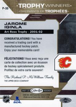 2021-22 O-Pee-Chee - Patches #P-35 Jarome Iginla Back