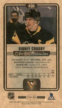 2021-22 O-Pee-Chee - O-Pee-Chee Premier Tallboys #P-35 Sidney Crosby Back
