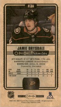 2021-22 O-Pee-Chee - O-Pee-Chee Premier Tallboys #P-36 Jamie Drysdale Back