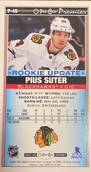2021-22 O-Pee-Chee - O-Pee-Chee Premier Tallboys Patterned Foil #P-49 Pius Suter Back