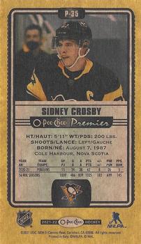 2021-22 O-Pee-Chee - O-Pee-Chee Premier Tallboys Yellow Border #P-35 Sidney Crosby Back