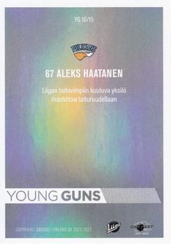2021-22 Cardset Finland - Young Guns #YG 10 Aleks Haatanen Back