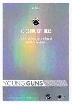2021-22 Cardset Finland - Young Guns #YG 15 Eemil Erholtz Back