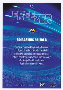 2021-22 Cardset Finland - Freezer #8 Rasmus Reijola Back