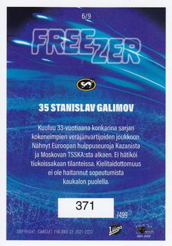 2021-22 Cardset Finland - Freezer Blue #6 Stanislav Galimov Back