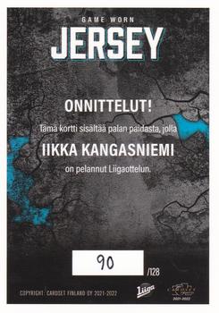 2021-22 Cardset Finland - Game Worn Jersey Series 2 Exchange #GWJ6 Iikka Kangasniemi Back