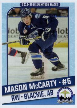 2015-16 Saskatoon Blades (WHL) #2 Mason McCarty Front