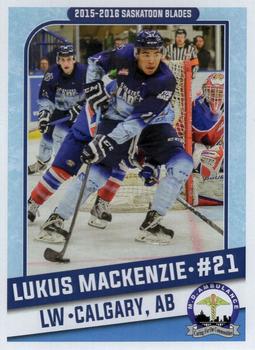 2015-16 Saskatoon Blades (WHL) #5 Lukus MacKenzie Front