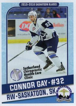 2015-16 Saskatoon Blades (WHL) #8 Connor Gay Front
