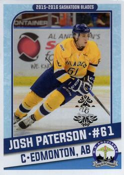 2015-16 Saskatoon Blades (WHL) #10 Josh Paterson Front