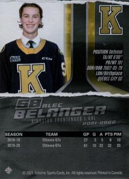 2021-22 Extreme Kingston Frontenacs (OHL) #10 Alec Belanger Back