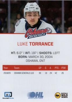 2021-22 Oshawa Generals (OHL) #NNO Luke Torrance Back