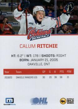 2021-22 Oshawa Generals (OHL) #NNO Calum Ritchie Back