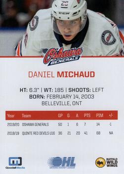 2021-22 Oshawa Generals (OHL) #NNO Daniel Michaud Back