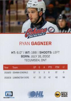 2021-22 Oshawa Generals (OHL) #NNO Ryan Gagnier Back