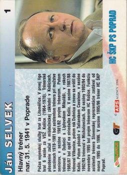 1996-97 APS HESR (Slovak) #1 Jan Selvek Back