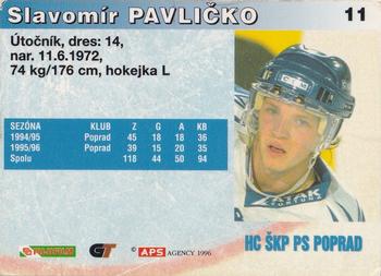 1996-97 APS HESR (Slovak) #11 Slavomir Pavlicko Back