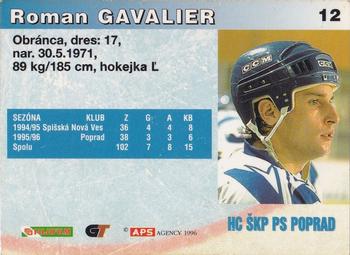 1996-97 APS HESR (Slovak) #12 Roman Gavalier Back