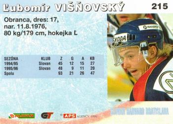 1996-97 APS HESR (Slovak) #215 Lubomir Visnovsky Back