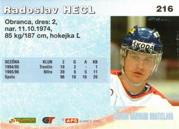 1996-97 APS HESR (Slovak) #216 Radoslav Hecl Back