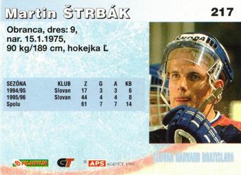 1996-97 APS HESR (Slovak) #217 Martin Strbak Back