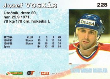1996-97 APS HESR (Slovak) #228 Jozef Voskar Back