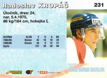 1996-97 APS HESR (Slovak) #231 Radoslav Kropac Back