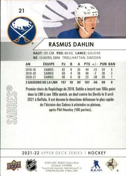 2021-22 Upper Deck - French #21 Rasmus Dahlin Back