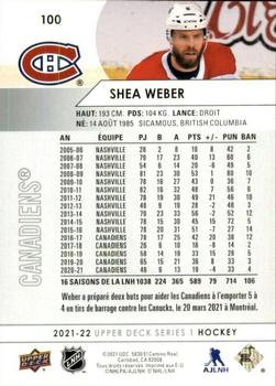 2021-22 Upper Deck - French #100 Shea Weber Back