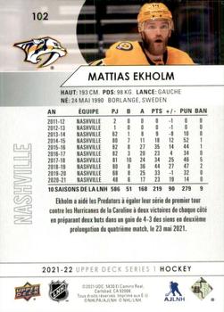 2021-22 Upper Deck - French #102 Mattias Ekholm Back