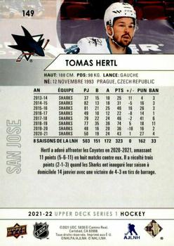 2021-22 Upper Deck - French #149 Tomas Hertl Back