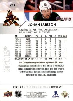 2021-22 Upper Deck - French #261 Johan Larsson Back