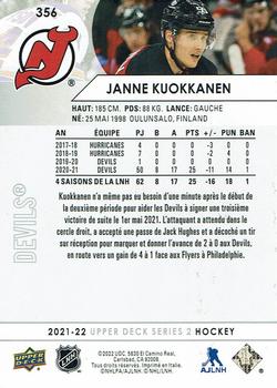 2021-22 Upper Deck - French #356 Janne Kuokkanen Back