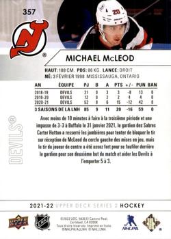 2021-22 Upper Deck - French #357 Michael McLeod Back