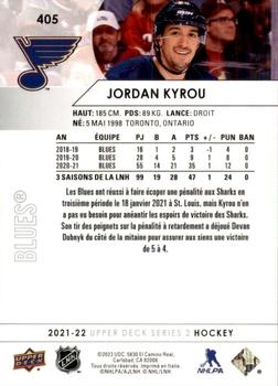 2021-22 Upper Deck - French #405 Jordan Kyrou Back