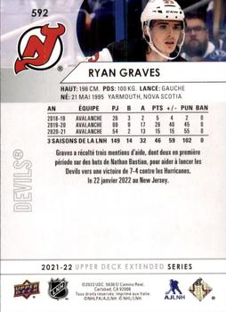 2021-22 Upper Deck - French #592 Ryan Graves Back