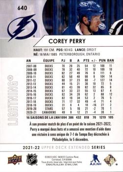 2021-22 Upper Deck - French #640 Corey Perry Back