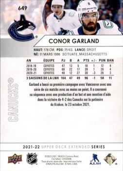 2021-22 Upper Deck - French #649 Conor Garland Back