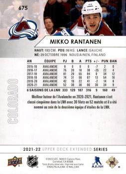 2021-22 Upper Deck - French #675 Mikko Rantanen Back
