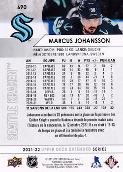 2021-22 Upper Deck - French #690 Marcus Johansson Back