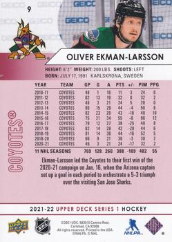 2021-22 Upper Deck - UD Exclusives #9 Oliver Ekman-Larsson Back
