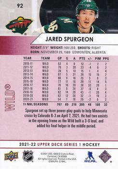 2021-22 Upper Deck - UD Exclusives #92 Jared Spurgeon Back