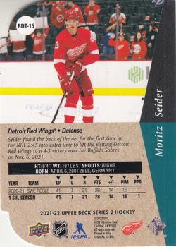 2021-22 Upper Deck - 1994-95 Rookie Die Cuts Red #RDT-15 Moritz Seider Back