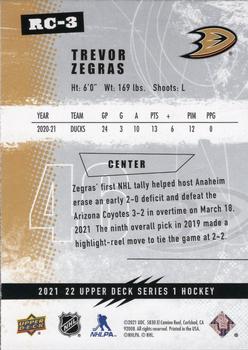 2021-22 Upper Deck - 2021-22 Rookie Commemorative Class #RC-3 Trevor Zegras Back