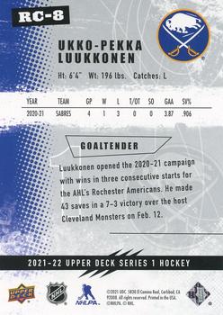 2021-22 Upper Deck - 2021-22 Rookie Commemorative Class #RC-8 Ukko-Pekka Luukkonen Back