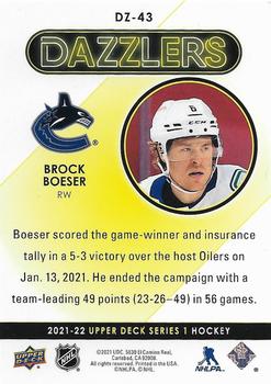 2021-22 Upper Deck - Dazzlers Blue #DZ-43 Brock Boeser Back