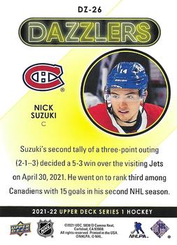 2021-22 Upper Deck - Dazzlers Green #DZ-26 Nick Suzuki Back