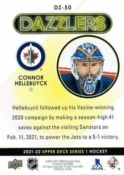 2021-22 Upper Deck - Dazzlers Green #DZ-50 Connor Hellebuyck Back
