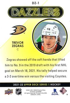 2021-22 Upper Deck - Dazzlers Orange #DZ-1 Trevor Zegras Back